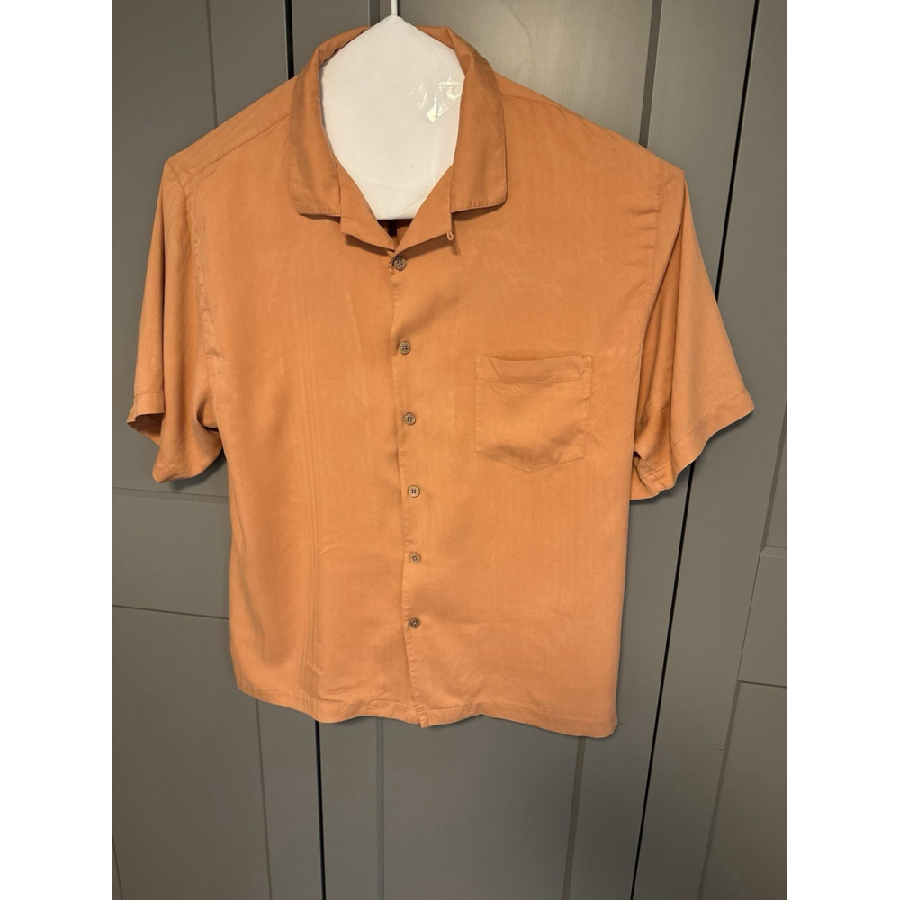 Montego Mon 100% Silk Button Down Men’s 2XL Casual Resort Wear Coastal Vacation